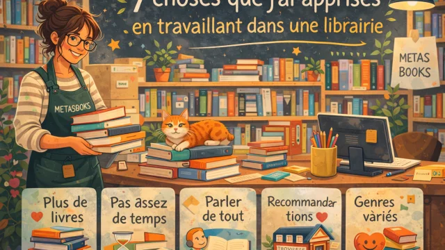 Illustration: 7 choses que j’ai apprises en travaillant dans une librairie | MetasBooks